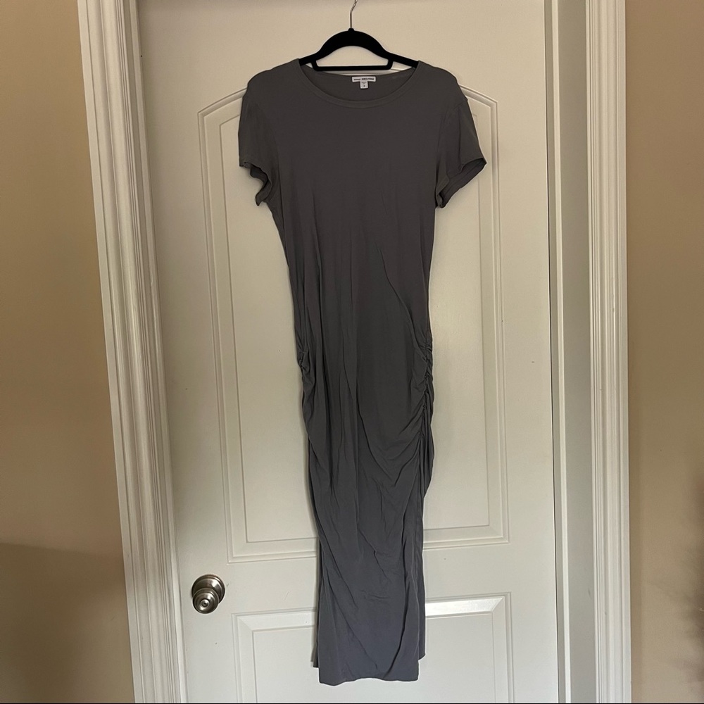 James Perse Gray Ruched Dress